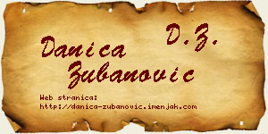 Danica Zubanović vizit kartica